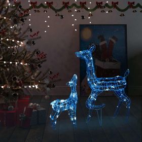 Acrylic Reindeer Family Christmas Decoration 160 LED Blue