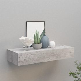 Wall-mounted Drawer Shelf Concrete Grey 60x23.5x10cm MDF