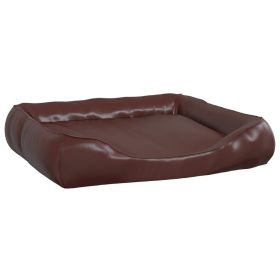 Dog Bed Brown 80x68x23 cm Faux Leather
