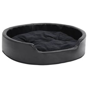 Dog Bed Black 79x70x19 cm Plush and Faux Leather