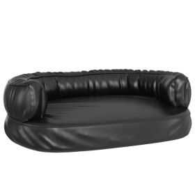Ergonomic Foam Dog Bed Black 60x42 cm Faux Leather