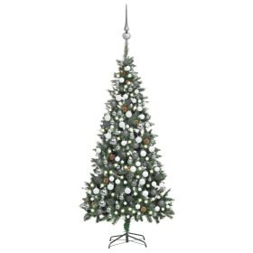 Artificial Christmas Tree with LEDs&Ball Set Pine Cones 210 cm