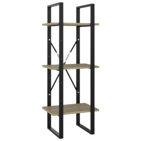 3-Tier Book Cabinet Sonoma Oak 40x30x105 cm Engineered Wood