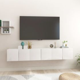 Hanging TV Cabinets 3 pcs High Gloss White 60x30x30 cm