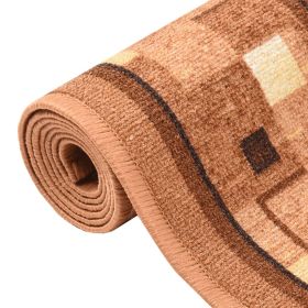 Carpet Runner Brown 80x200 cm Anti Slip