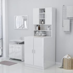 Washing Machine Cabinet High Gloss White 71x71.5x91.5 cm