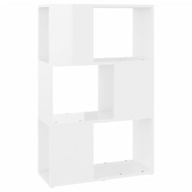 Book Cabinet Room Divider High Gloss White 60x24x94cm Engineered Wood