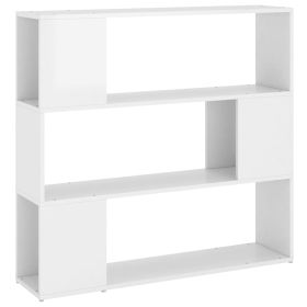 Book Cabinet Room Divider High Gloss White 100x24x94 cm
