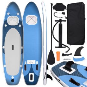 Inflatable Stand Up Paddle Board Set Sea Blue 360x81x10 cm