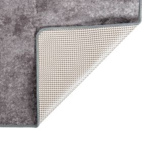 Rug Washable 80x300 cm Grey Anti Slip