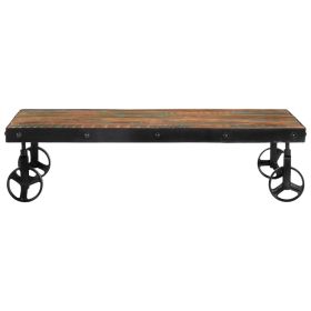 Coffee Table with Wheels 100x60x26 cm Solid Wood Reclaimed