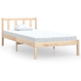 Bed Frame Solid Pinewood 75x190 cm 2FT6 Small Single