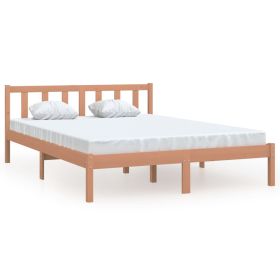 Bed Frame Honey Brown Solid Pinewood 120x200 cm