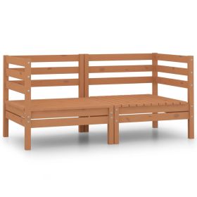 Garden 2-Seater Sofa Honey Brown Solid Pinewood