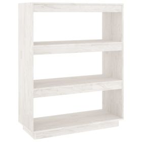 Book Cabinet/Room Divider White 80x35x103 cm Solid Pinewood
