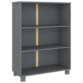 Book Cabinet Dark Grey 85x35x112 cm Solid Wood Pine