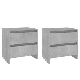 Bedside Cabinets 2 pcs Concrete Grey 45x34.5x44.5 cm Engineered Wood