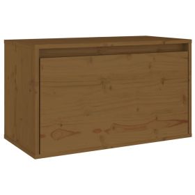 Wall Cabinet Honey Brown 60x30x35 cm Solid Pinewood