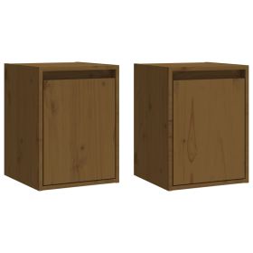 Wall Cabinets 2 pcs Honey Brown 30x30x40 cm Solid Wood Pine