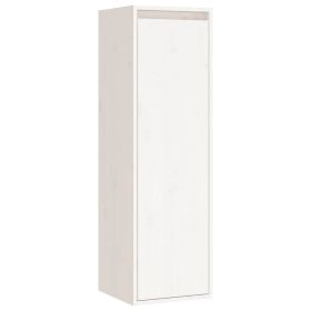 Wall Cabinet White 30x30x100 cm Solid Pinewood