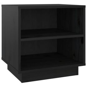 Bedside Cabinet Black 40x34x40 cm Solid Wood Pine