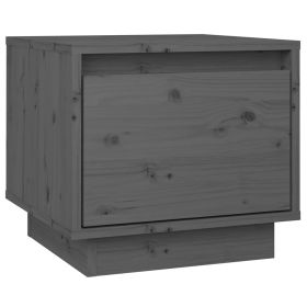 Bedside Cabinet Grey 35x34x32 cm Solid Wood Pine