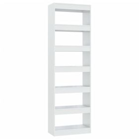 Book Cabinet/Room Divider High Gloss White 60x30x198 cm