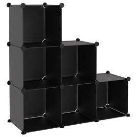 Storage Cube Organiser with 6 Cubes Black PP