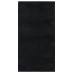 Washable Rug Soft Shaggy 80x150 cm Anti Slip Black