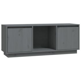 TV Cabinet Grey 110.5x35x44 cm Solid Wood Pine