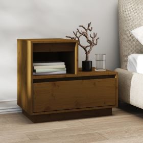 Bedside Cabinet Honey Brown 60x34x51 cm Solid Wood Pine