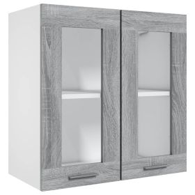 Hanging Glass Cabinet Grey Sonoma 60x31x60 cm Engineered Wood