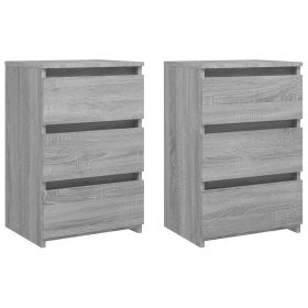 Bed Cabinets 2 pcs Grey Sonoma 40x35x62.5 cm Engineered Wood