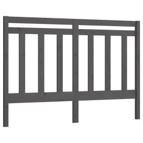 Bed Headboard Grey 141x4x100 cm Solid Wood Pine
