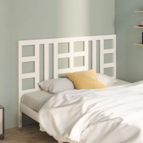Bed Headboard White 156x4x100 cm Solid Wood Pine