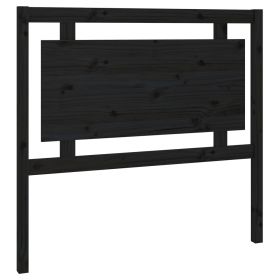 Bed Headboard Black 105.5x4x100 cm Solid Pine Wood