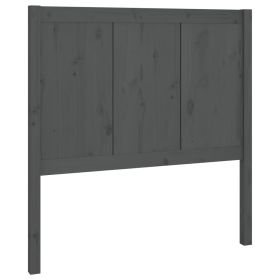 Bed Headboard Grey 95.5x4x100 cm Solid Pine Wood