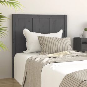 Bed Headboard Grey 95.5x4x100 cm Solid Pine Wood