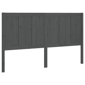 Bed Headboard Grey 155.5x4x100 cm Solid Pine Wood