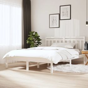 Bed Frame White 120x190 cm Small Double Solid Wood