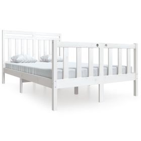 Bed Frame White Solid Wood 120x200 cm