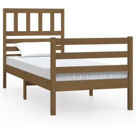 Bed Frame Honey Brown Solid Wood 90x200 cm