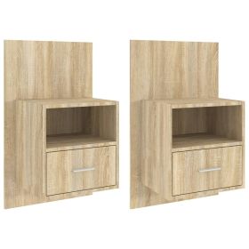 Wall-mounted Bedside Cabinets 2 pcs Sonoma Oak