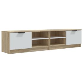 TV Cabinets 2 pcs White&Sonoma Oak 80x35x36.5cm Engineered Wood