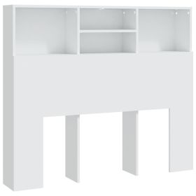 Headboard Cabinet White 120x19x103.5 cm