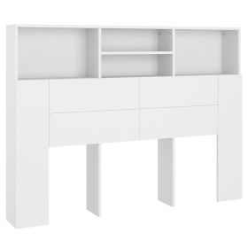 Headboard Cabinet White 140x19x103.5 cm