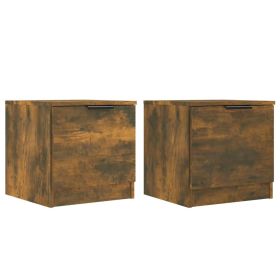 Bedside Cabinets 2 pcs Smoked Oak 40x39x40 cm