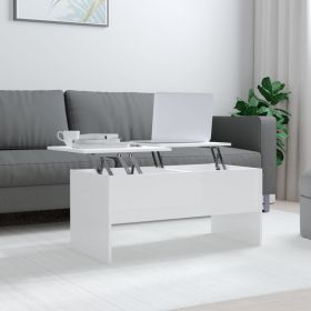 Coffee Table High Gloss White 102x50.5x46.5 cm Engineered Wood