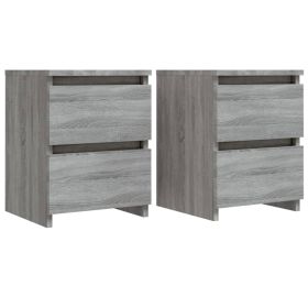 Bedside Cabinets 2 pcs Grey Sonoma 30x30x40 cm Engineered Wood