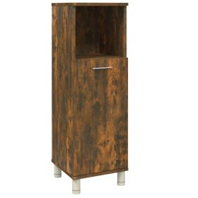 Bathroom Cabinet Smoked Oak 30x30x95 cm Engineered Wood